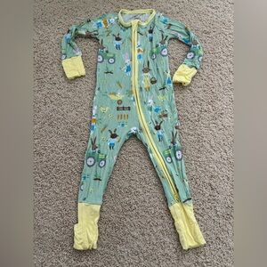 Little Sleepies Green Farm Print Pajamas
